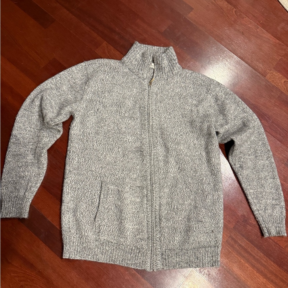Alpaca Knit Full-Zip Sweater made in Peru - XL